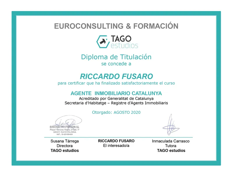 Real estate certificate